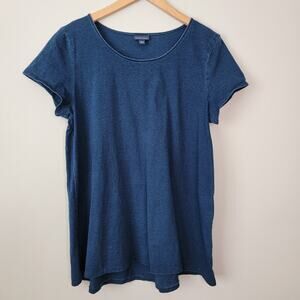 Pure Jill Indigo Tunic Closet Staple Layer Country Cowgirl Western Casual Sz L